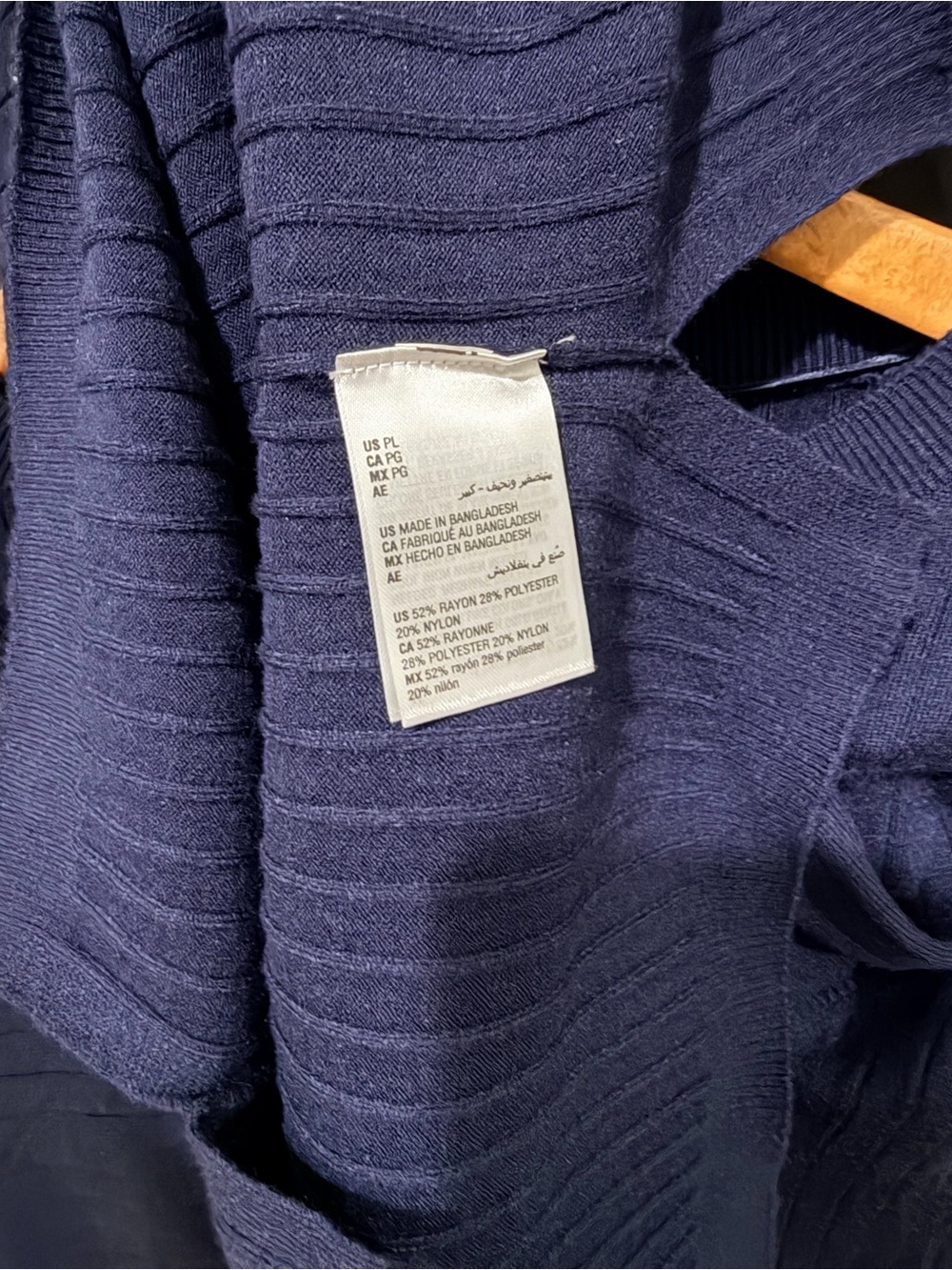Style & Co. Navy Ribbed Crewneck Sweater - Picture 4 of 4